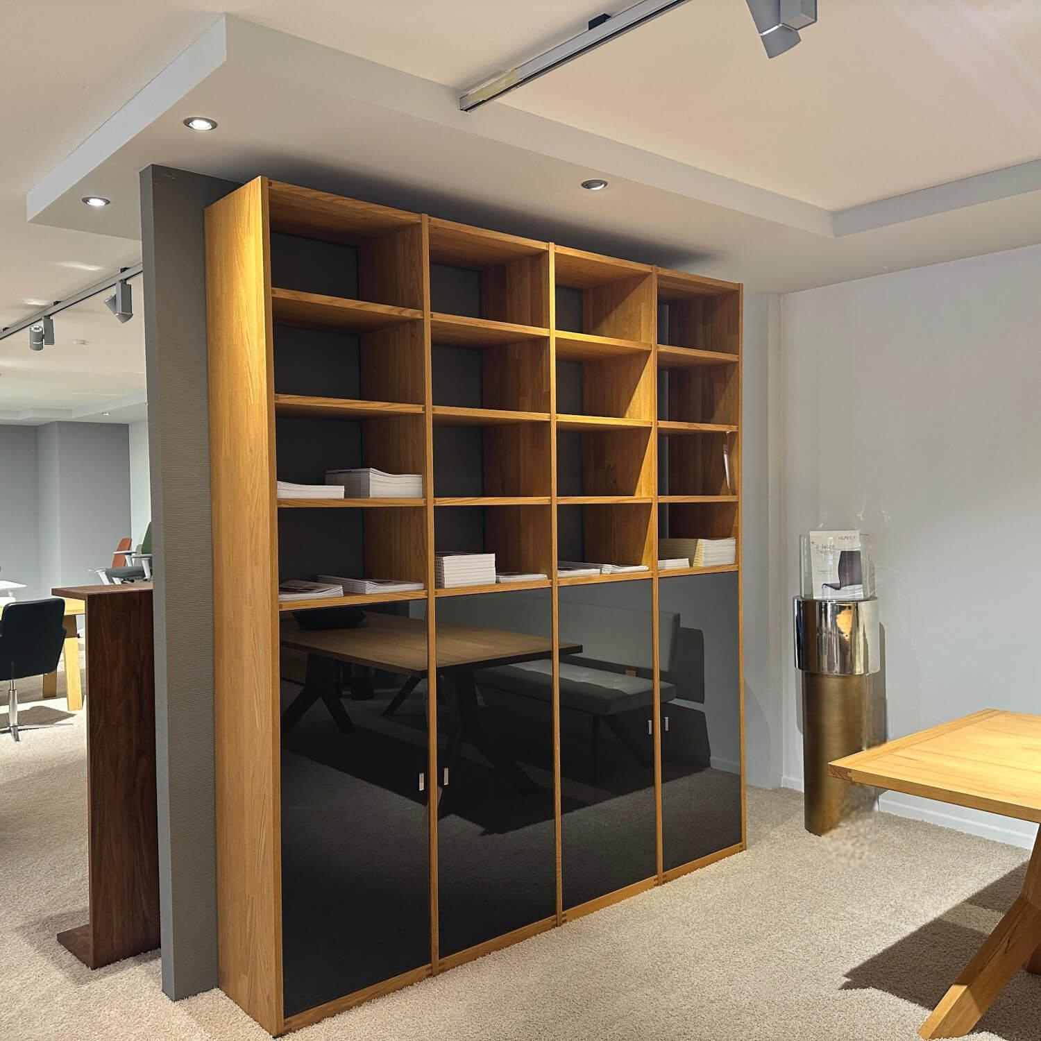 Team 7 - Anbauwand Cubus Eiche Massiv Geölt Und Farbglas Dunkel Braun - 2