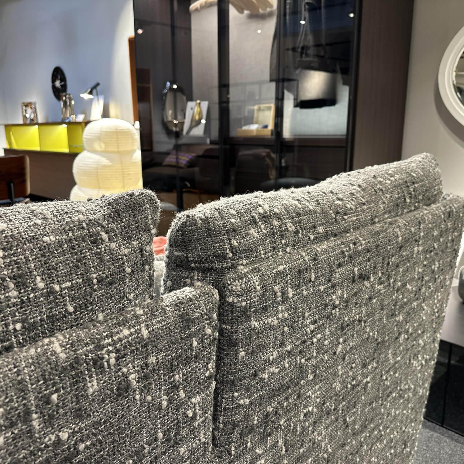 Meridiani - Bett Kira Stoff Cardiff 02 Grau Füße Holz Schwarz Gebeizt ohne Lattenroste ohne Matratzen - 4