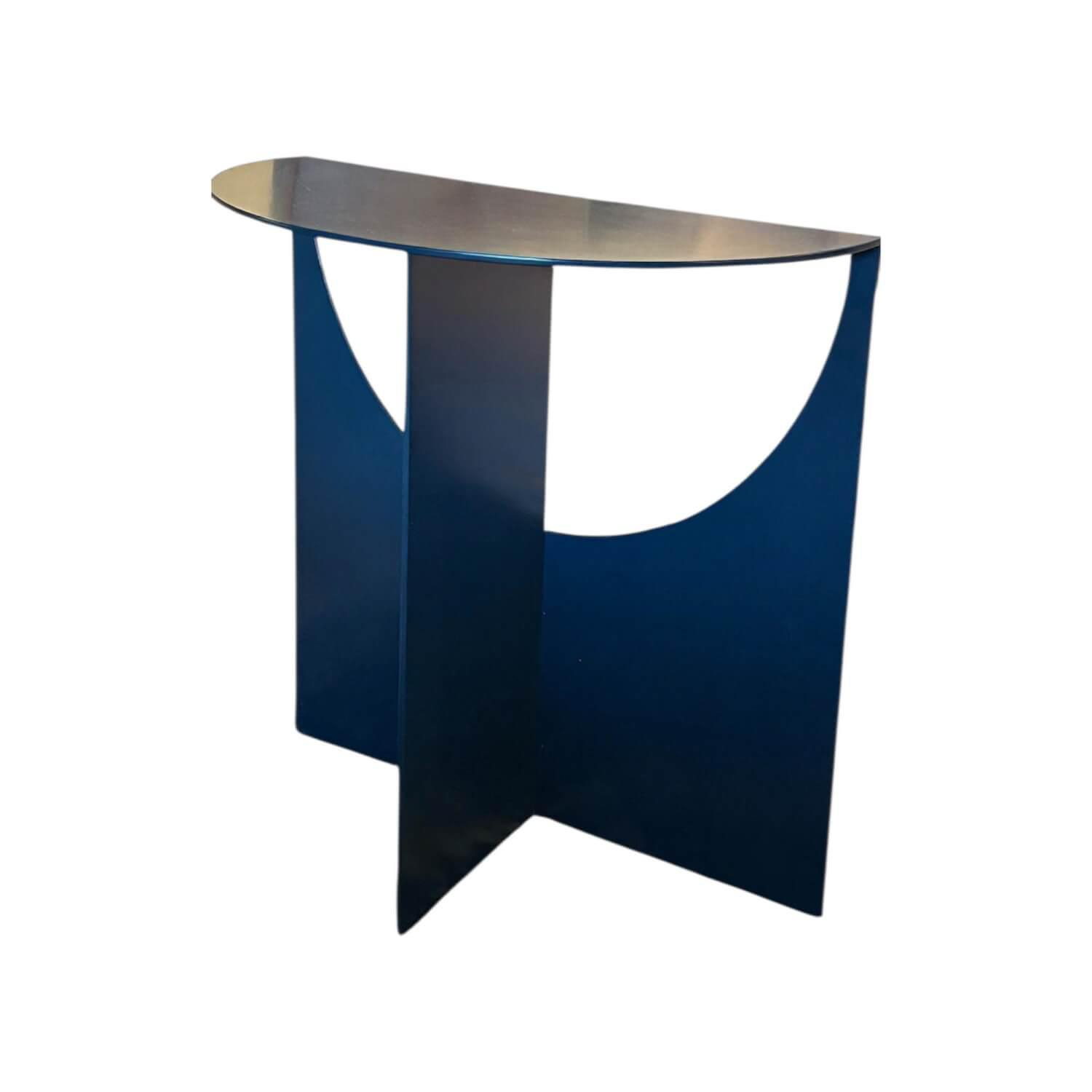 Interlübke - Beistelltisch Pical Halbkreisförmig HPL Mattlack M83 Navy Blau - 1