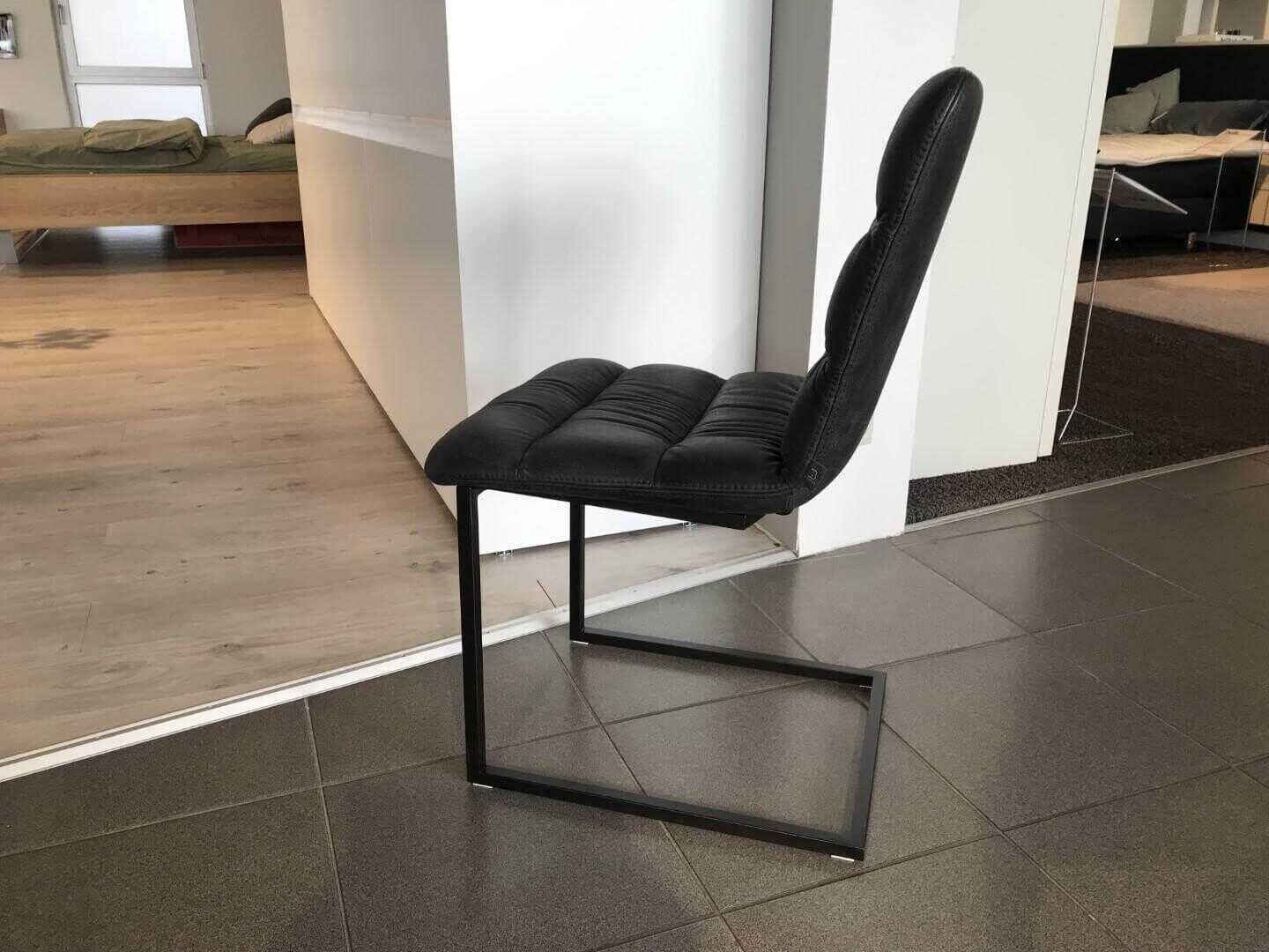 Bacher - Freischwinger Aiden Soft 212 Leder Luna 07 0500 Schwarz Gestell Schwarz - 3