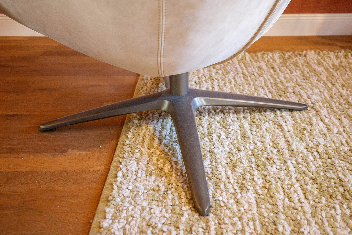 Pode - Sessel Spot Two Stoff Steelcut Trio 213 Beige Außen Leder Beige Gestell Metall Epoxy Taupe mit Hocker - 6