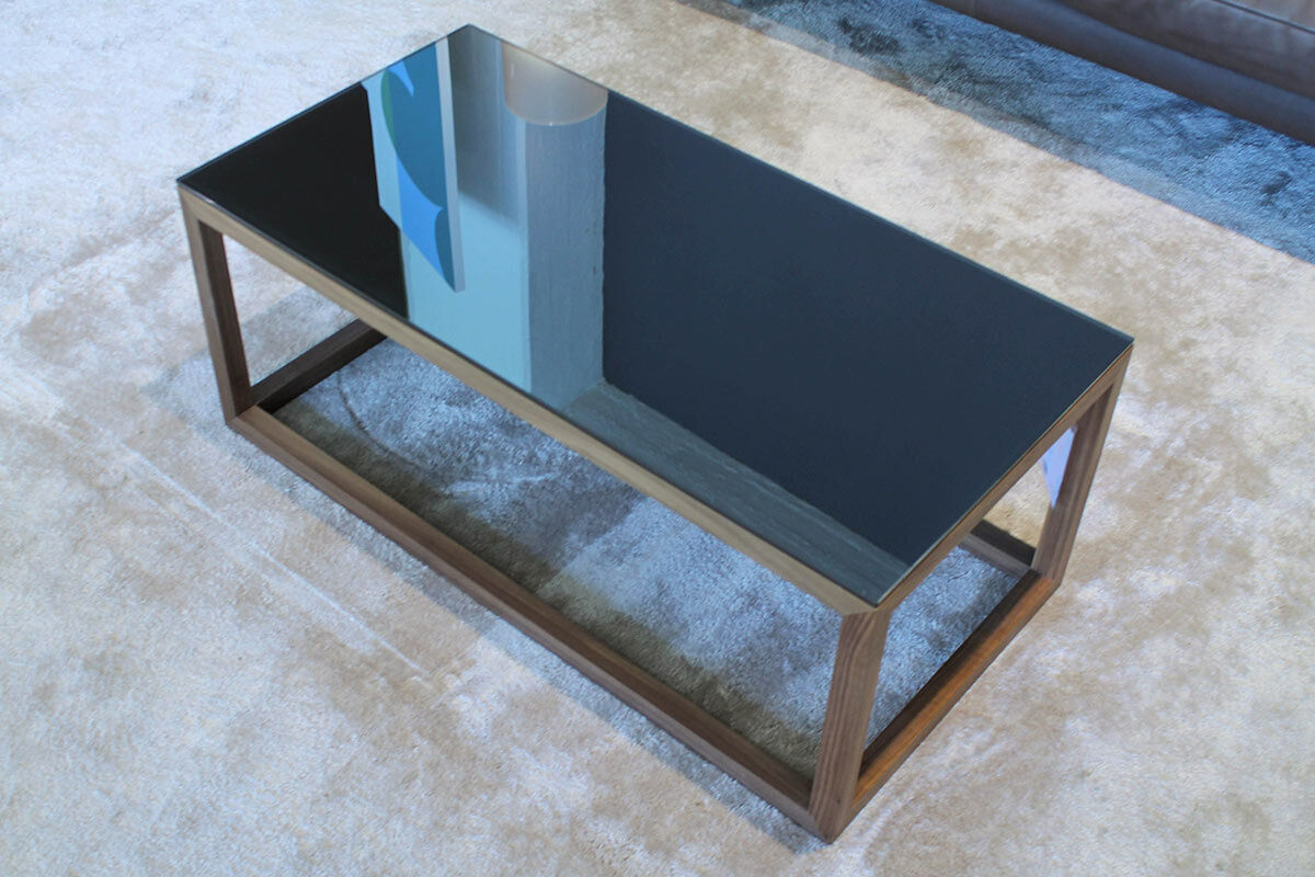 Cassina - Couchtisch 261 Note Nussbaum Kaffee Braunmit Spiegelglas - 2