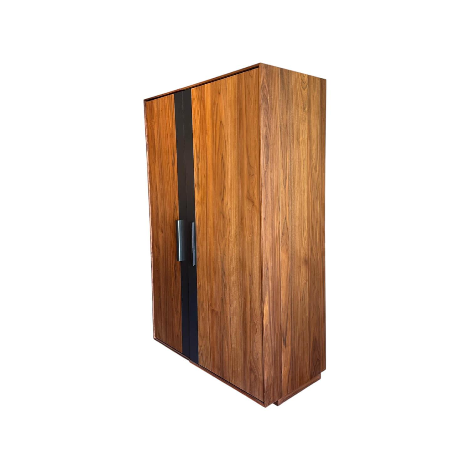 Riva1920 - Schrank Cambusa Wine Nussbaum Massiv Geölt Akzent Eisen Irondust Lackiert Mit LED Beleuchtung - 1