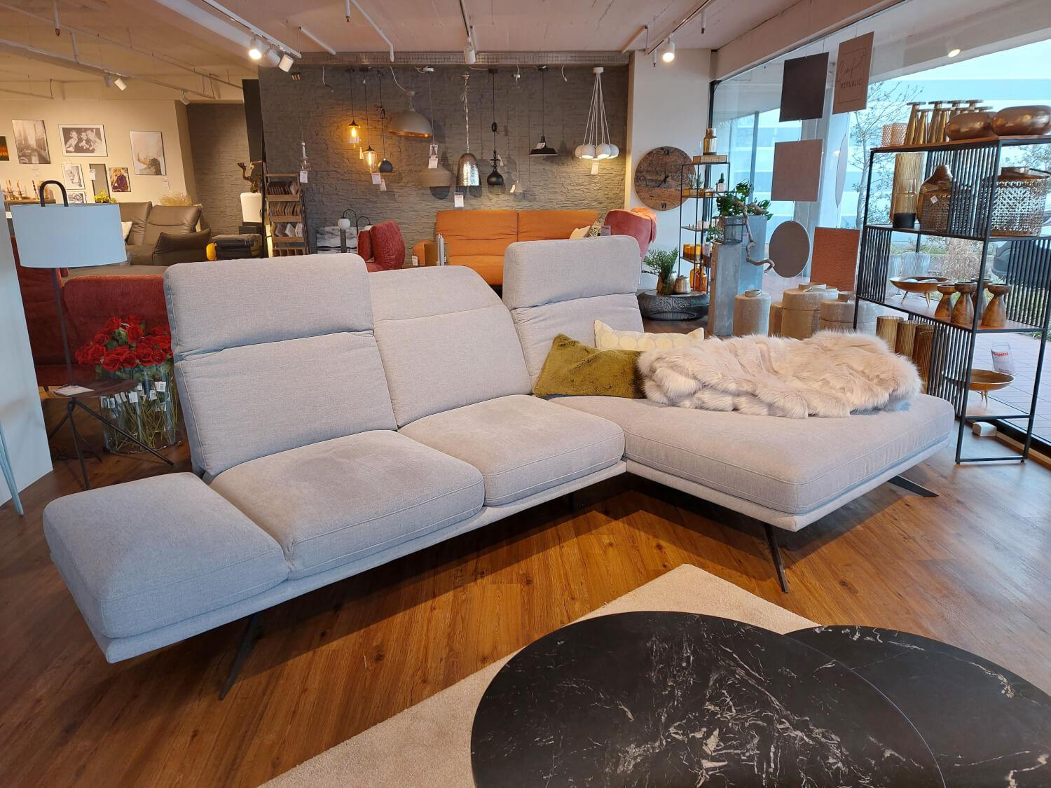 Comfort Republic - Ecksofa Sophie Stoff Carmen 149 Steel Grau Metallfuß Schwarz - 3
