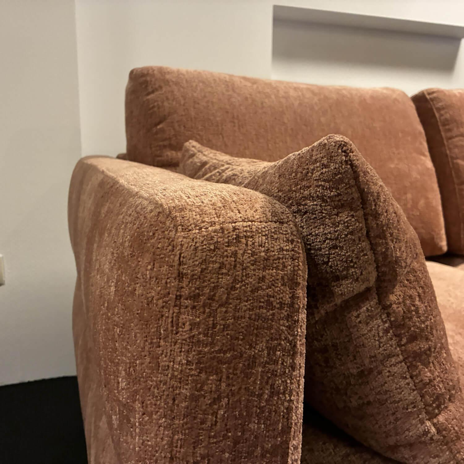 Restyl - Schlafsofa LS23 Igris Dolly Stoff 2 7042 Braun Orange Füße Metall Schwarz Inklusive Nierenkissen - 3