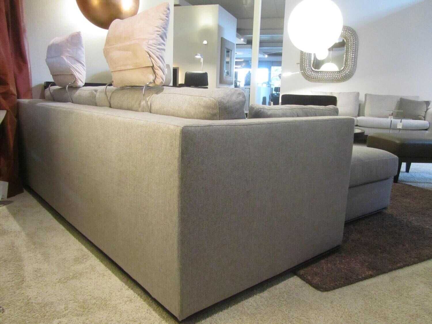 Bielefelder Werkstätten - Sofa Inspiration Stoff Gr. T Noah BW1744-292 Beige Grau mit Hocker und Kissen - 4