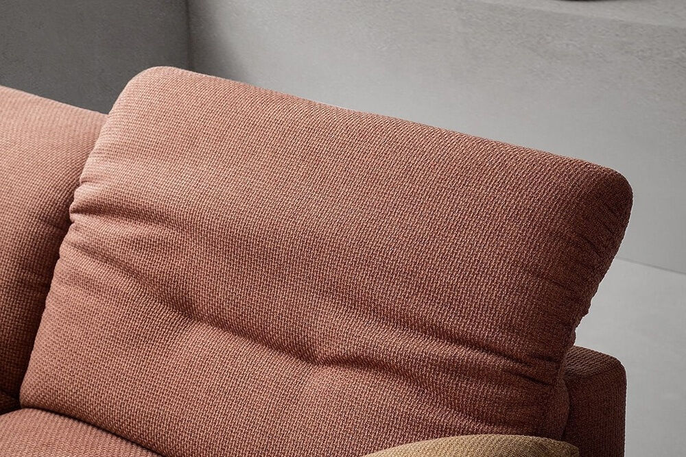 Comfort Republic - Ecksofa David Stoff Catona Copper 146a Rot mit 2 Kissen - 4