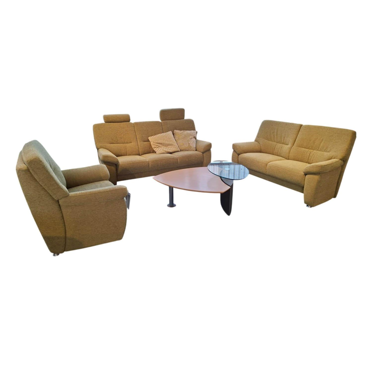 Arco - Garnitur Amberg Stoff Q2 Uni Limette 5620.137 Grün 2 Sofas 1 Sessel - 1