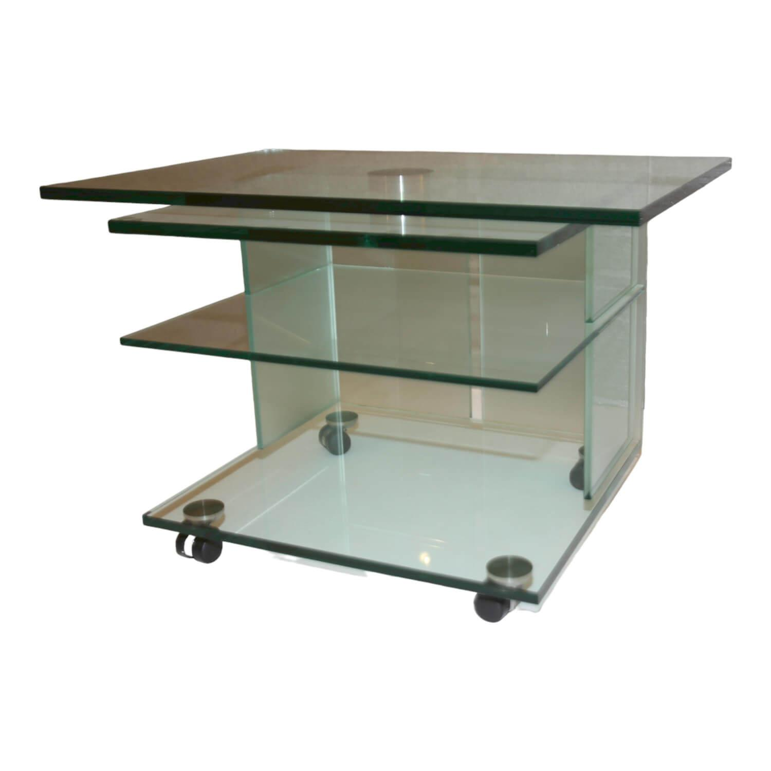 Dreieck - TV-Video-Rack Diogenes Inklusive Drehplatte Floatglas Optiwhite Klar - 10