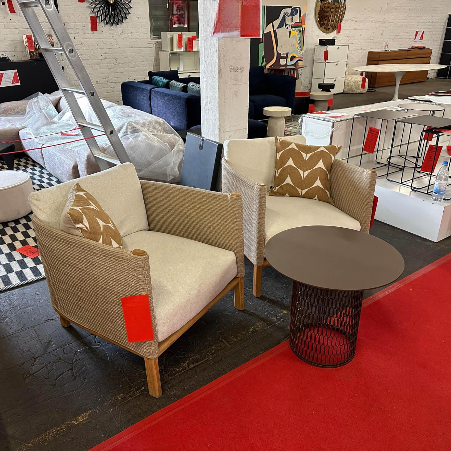 Kettal - 2er Set Clubsessel Giro Teak Natur Inklusive Beistelltisch - 7