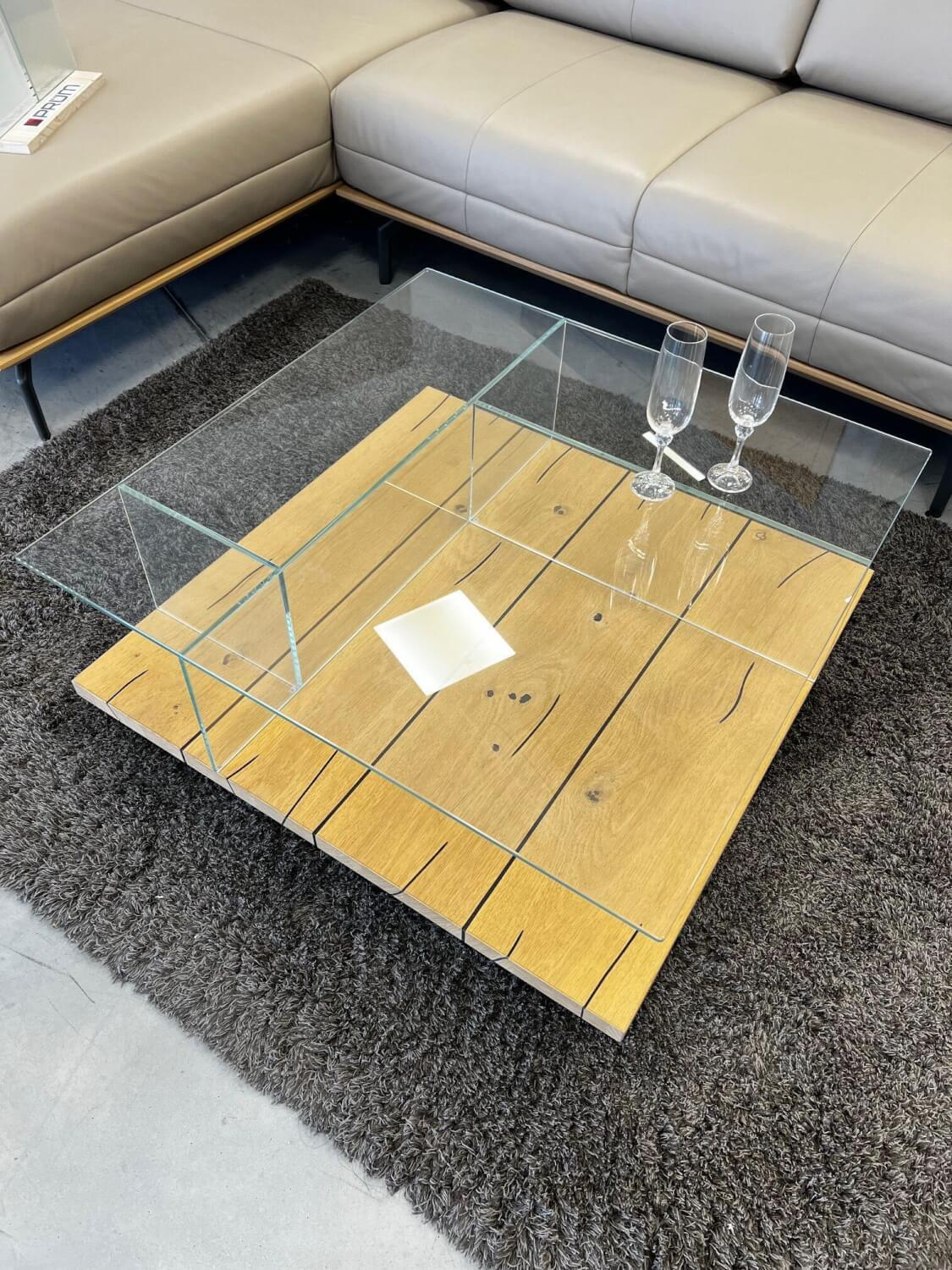 Hülsta - Couchtisch CT 160 Eiche Naturstamm Optiwhite Klarglas - 3