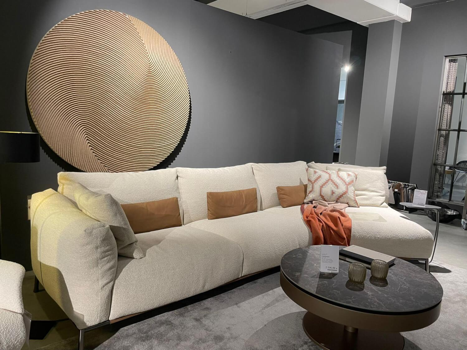 Cierre - Wohnlandschaft Chapeau Stoff Cat. 2 Orsetto 01/2 Beige mit 6 Kissen - 5