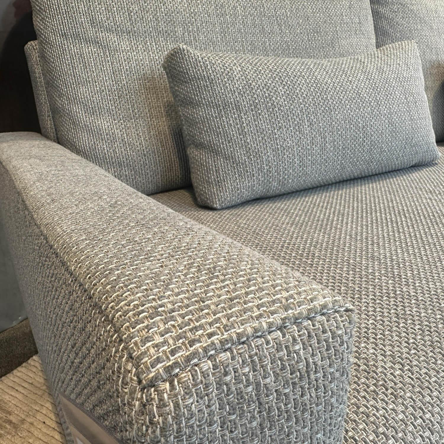 freistil Rolf Benz - Sofa 170 Stoff 4020 Hell Silbergrau Grau Kegelfuß Eiche Natur Inklusive Kissen - 6