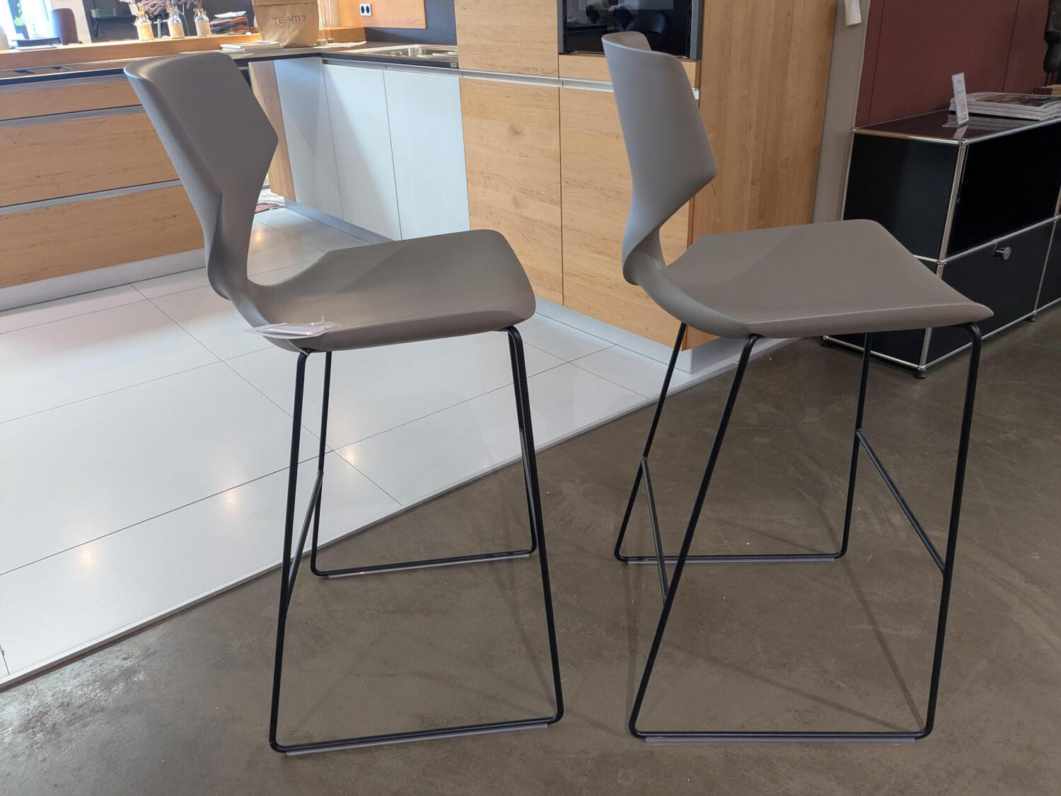 Tonon - 2er Set Barhocker Quo Stool Soft Touch 910 Grau - 4