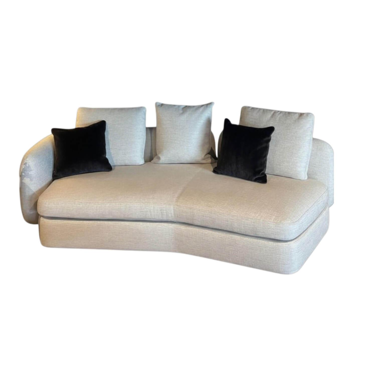 Poliform - Sofa Saint-Germain Stoff Chios 1 Bianco Weiß Füße Nickel Braun Matt Inkl. 3 Rückenkissen - 1