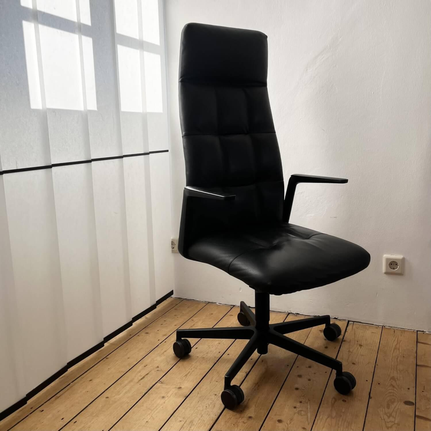 Walter Knoll - Drehstuhl Leadchair Management Soft 2055 Leder Congress 251 Schwarz Gestell Metall Schwarz Matt - 2