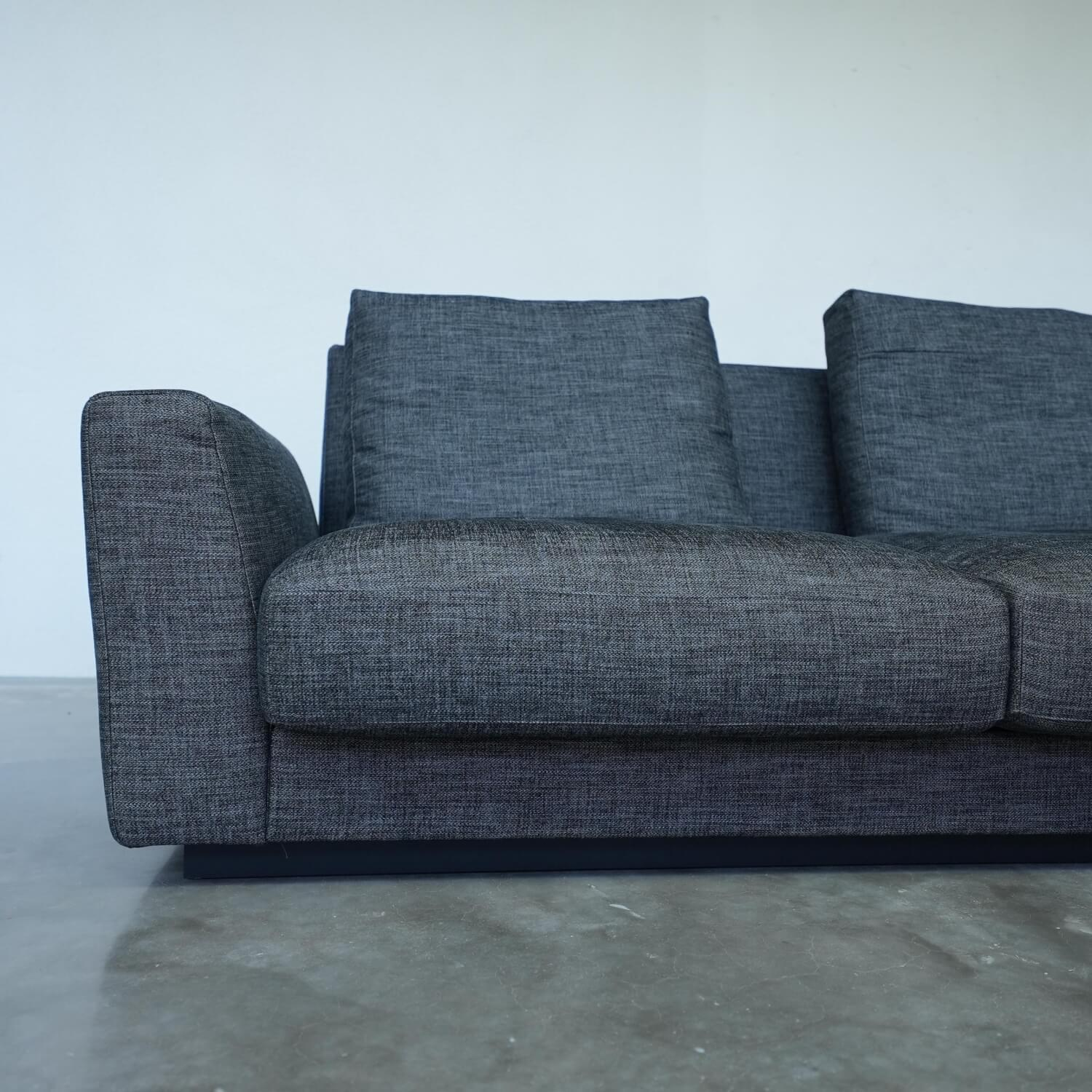 Walter Knoll - Ecksofa Grand Suite Bezug Stoff Sonora 7869 Basalt Anthrazit Sockel Buche Schwarz Lackiert - 2