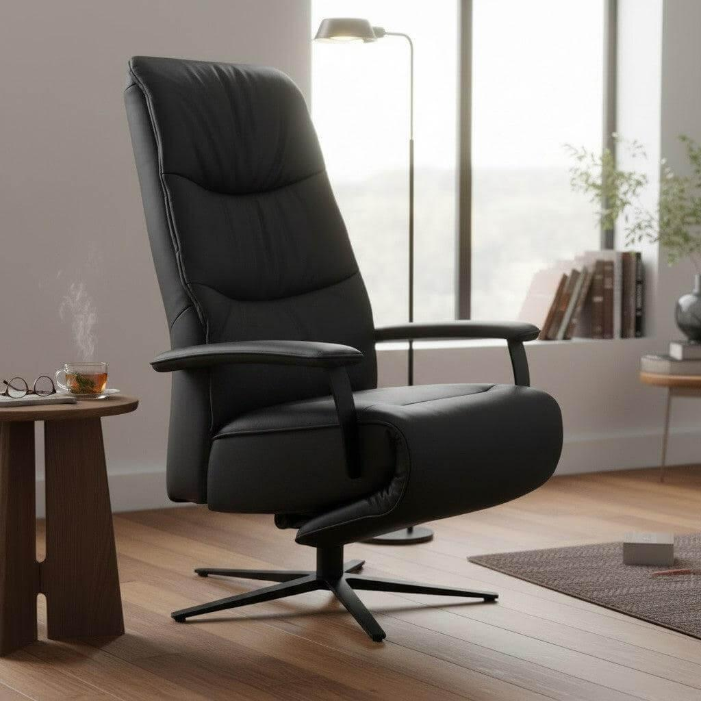himolla - Sessel 7585 S Lounger L Leder 27 Eleganza Vektor Anthrazit Sternfuß Metall Anthrazit Mit Motorischer Verstellung - 7