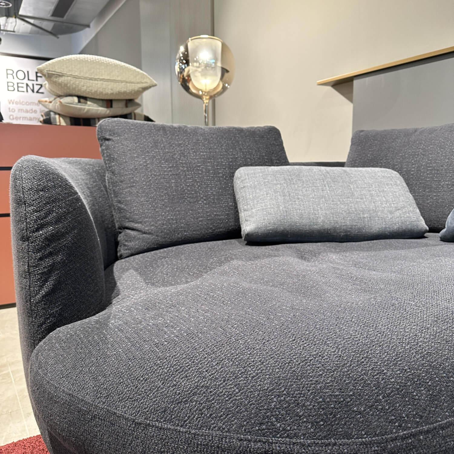 Rolf Benz - Ecksofa Kumo Stoff 22.505 Schwarzblau Füße Metall Schwarz Pulverbeschichtet - 6