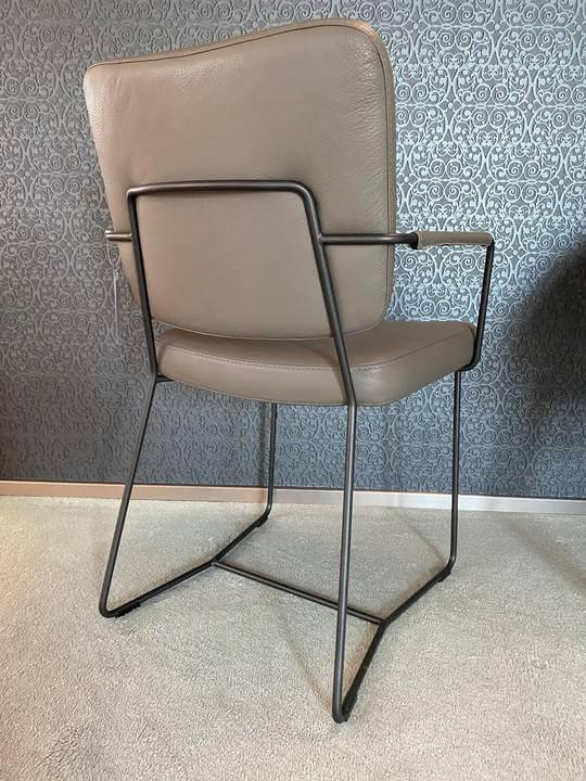 Bert Plantagie - 4-er Stuhlgruppe Kiko Plus Leder Tendens Lava 1400 Gestell Lack Anthrazit BP100 - 4