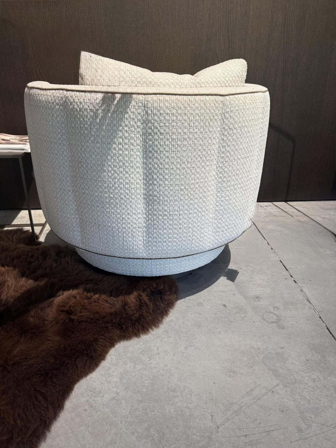 Minotti - Sessel Torii Bold Drehbar Stoff Timothy Bianco Weiß (2 vorhanden) - 7