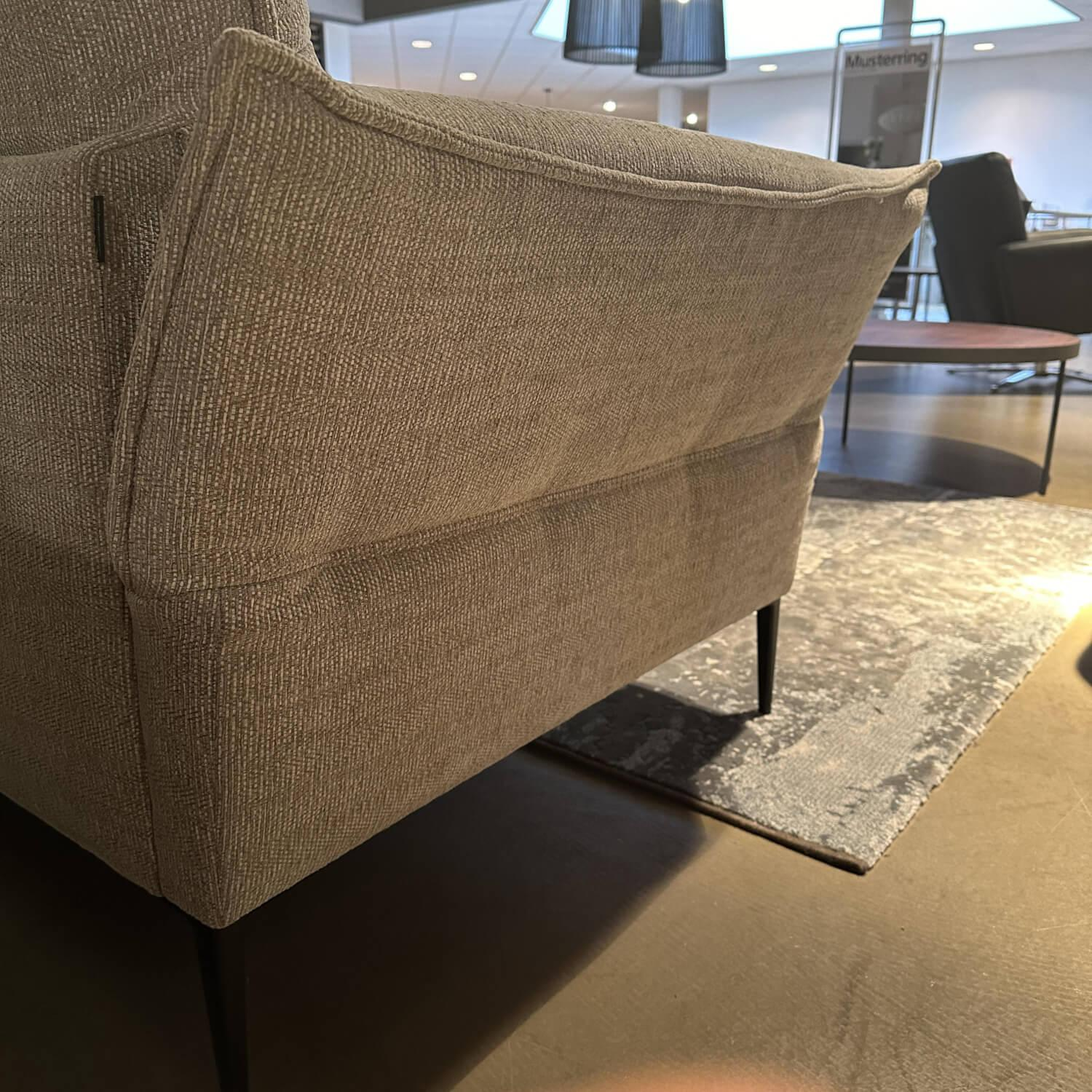 Musterring - Sofa MR 9300 Stoff Rivoli Angora Grau Metallfüße Gebürstet Schwarz Mit Klappbaren Kopft- Und Armteilen - 10