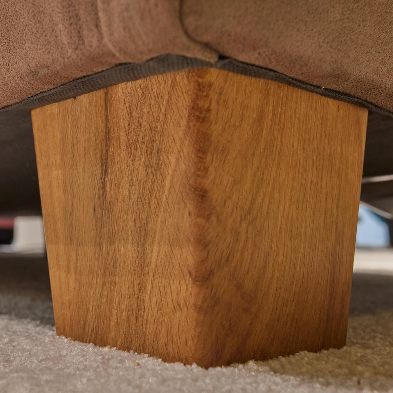 Modulmaster - Polstergruppe Eckgarnitur Menorca Comfort Stoff Maine Schoko 08143/18 Fuß Eiche Massiv Geölt Mit Relaxsessel RX 153 Dreamline Bezug 08143/18 Maine Schoko Tellerfuß Eiche Geölt - 6