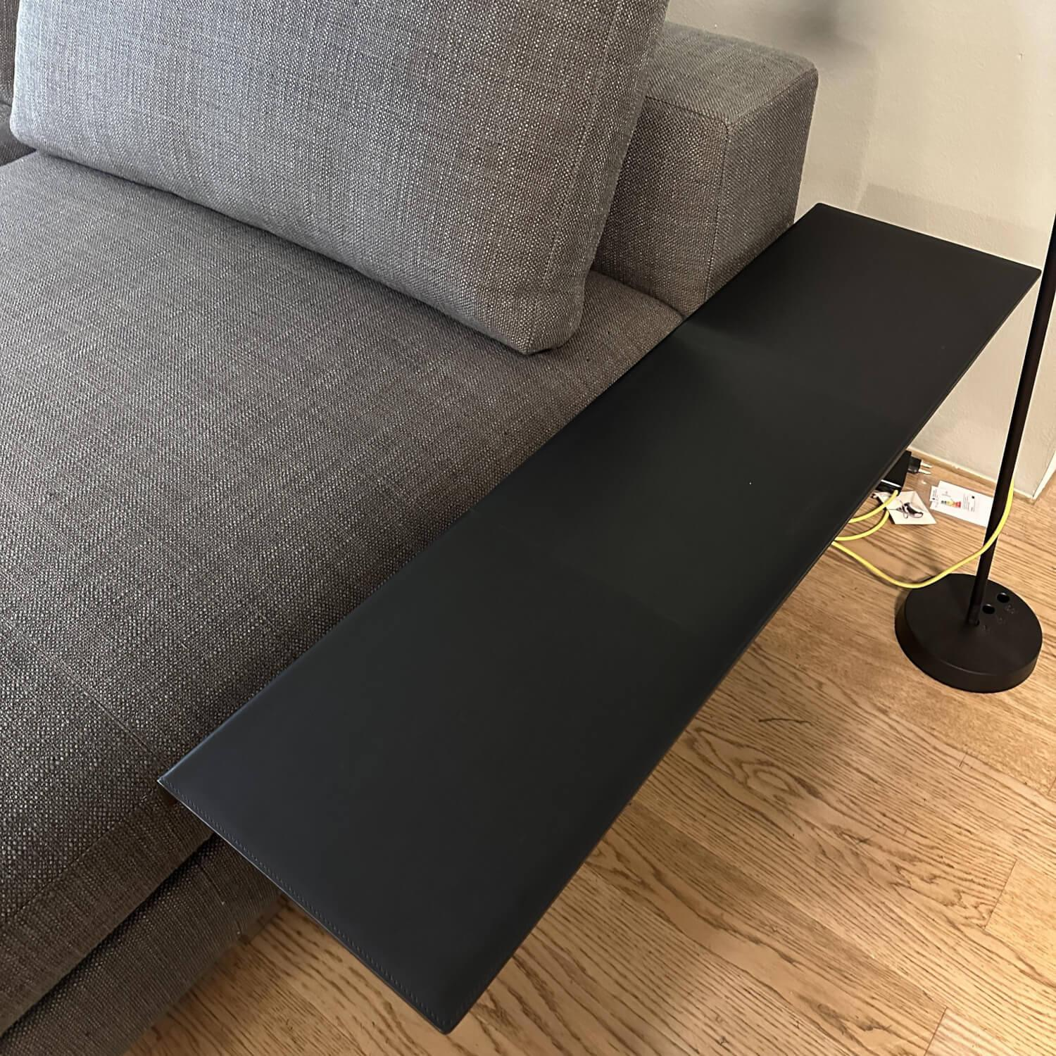 Walter Knoll - Ecksofa Living Landscape 755 Stoff Lucia 7680 Moonlight Grau Sockel Buche Schwarz Mit Side Table Massivholz Eiche - 8