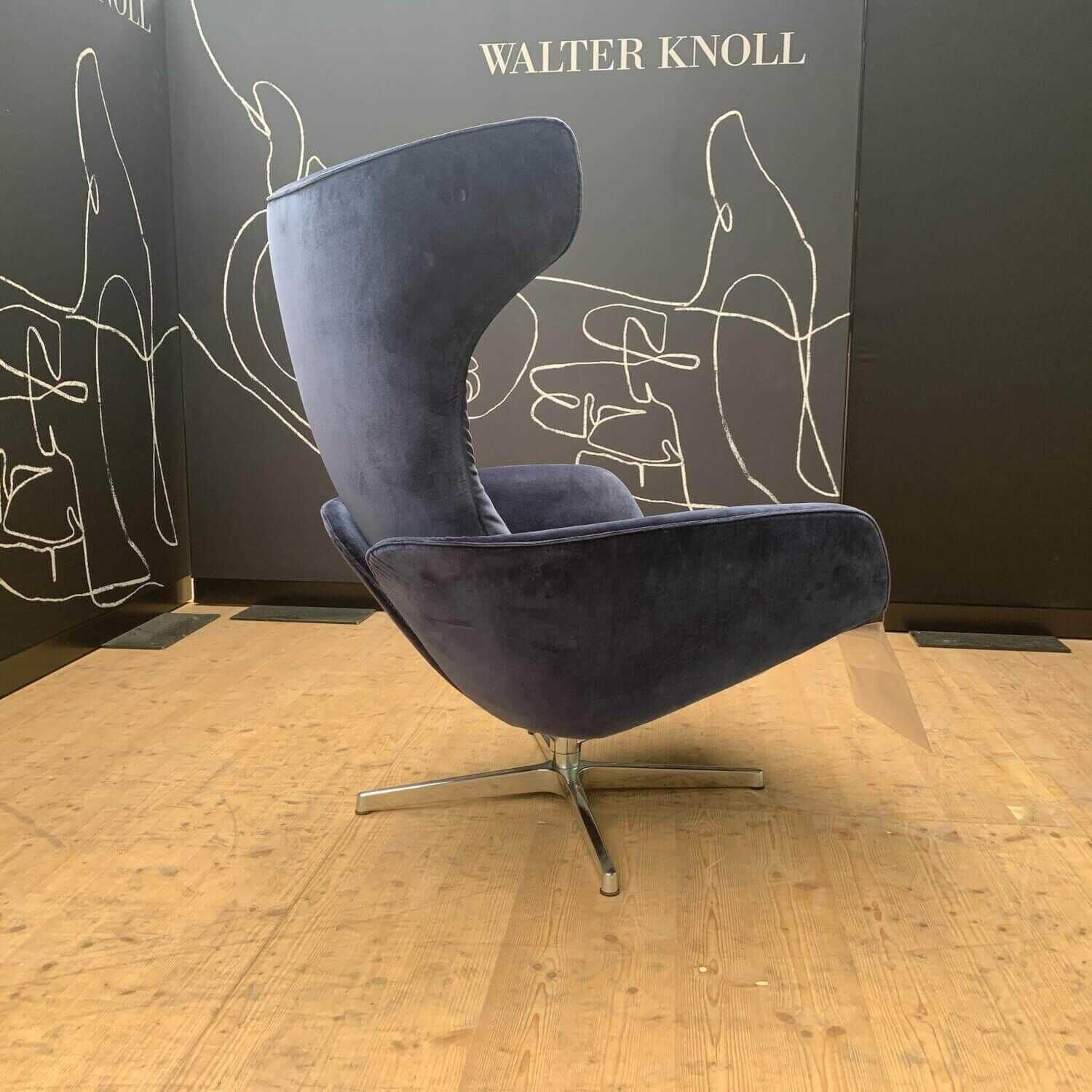 Walter Knoll - Sessel Onsa Chair Stoff Harald 2 792 Ocean Blau Gestell Aluminium Hochglanz - 2