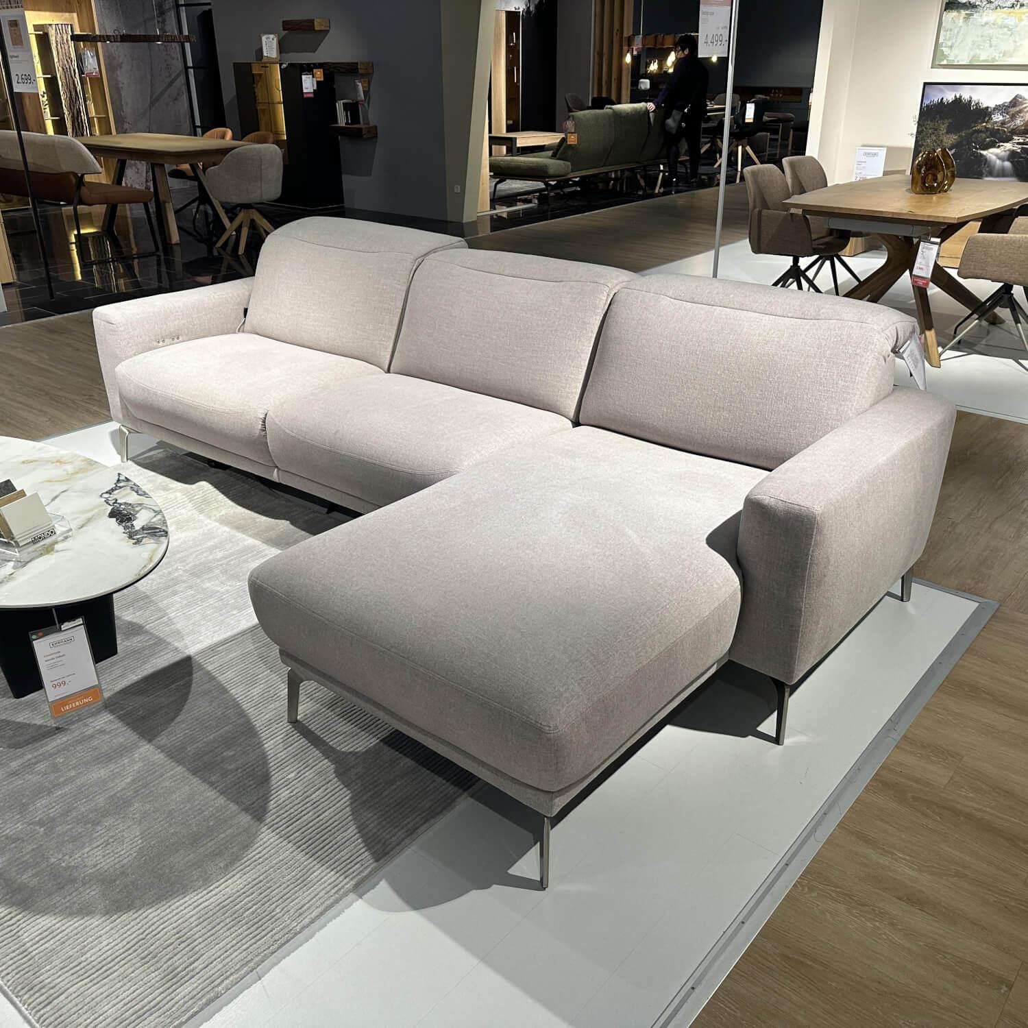 Mondo - Ecksofa Ensemble Shima Stoff Escana Naturel Beige Füße Metall 01BR Brushed - 4