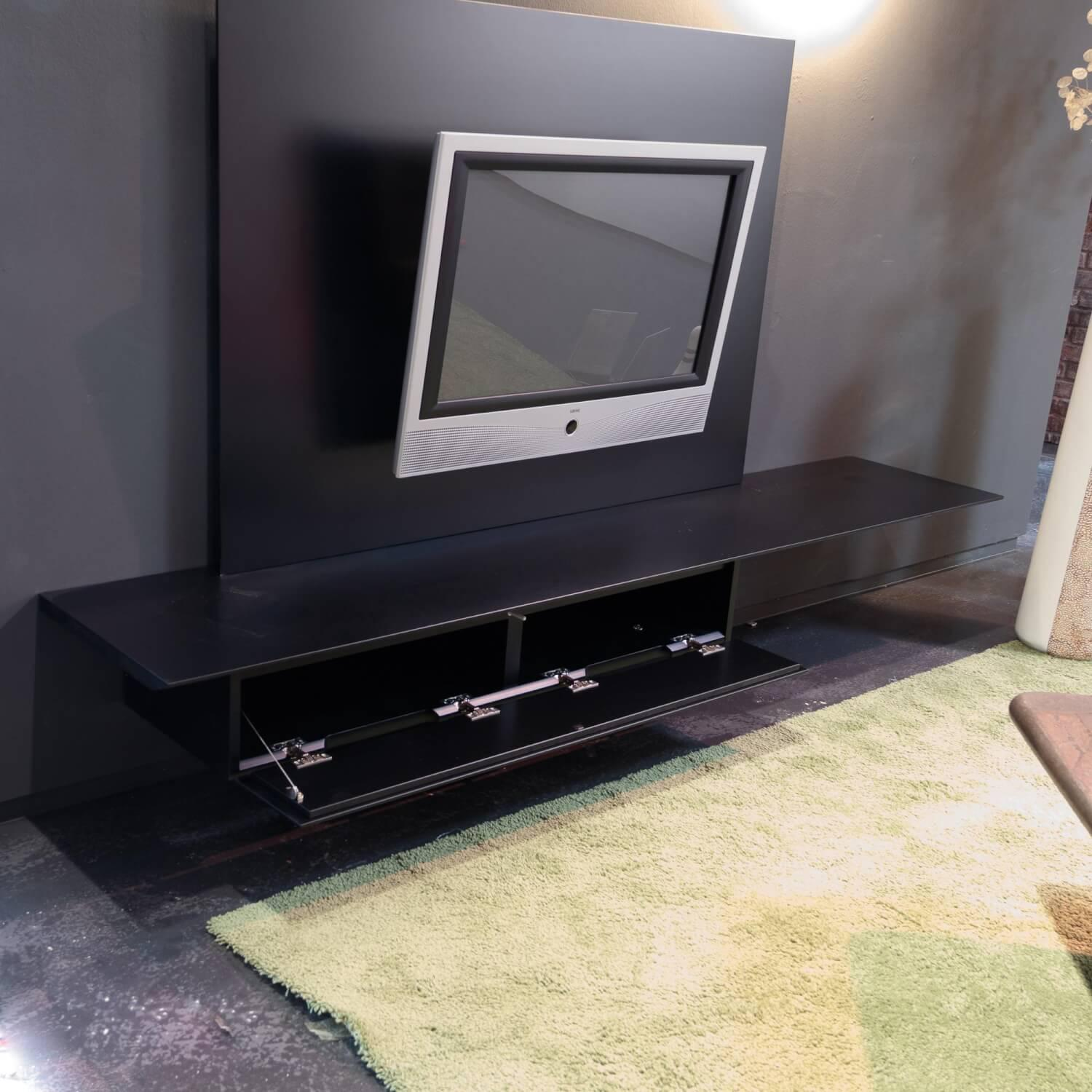 Kettnaker - Sideboard Lack Schwarz Mit Abdeckplatte Und TV-Panel Ohne Fernseher - 6