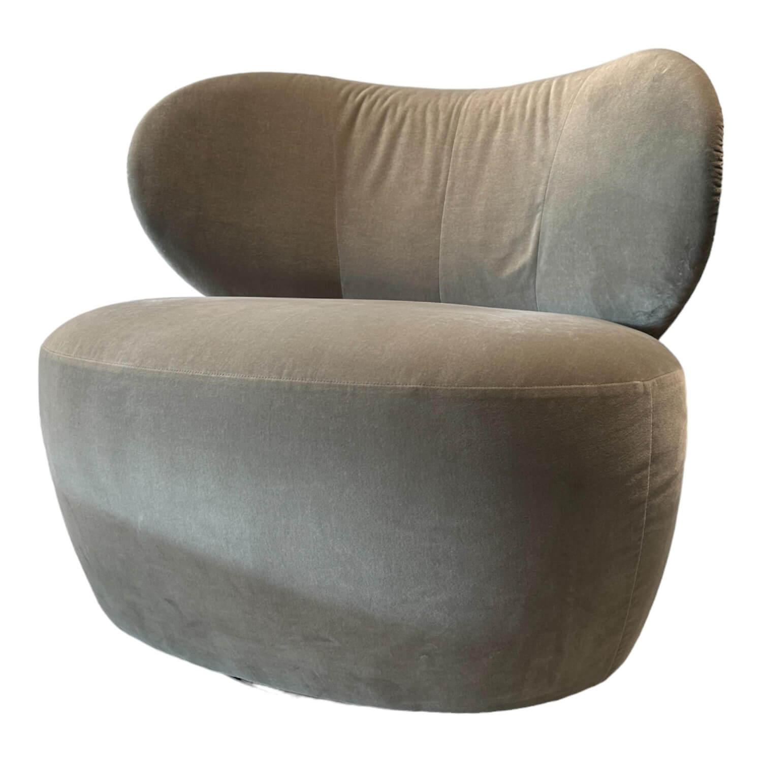 Walter Knoll - Sessel Bao 207 10C Stoff Harald 3 143 Smokey Quarz Beige Leder Saddle Coffe Braun Drehteller Schwarz - 1