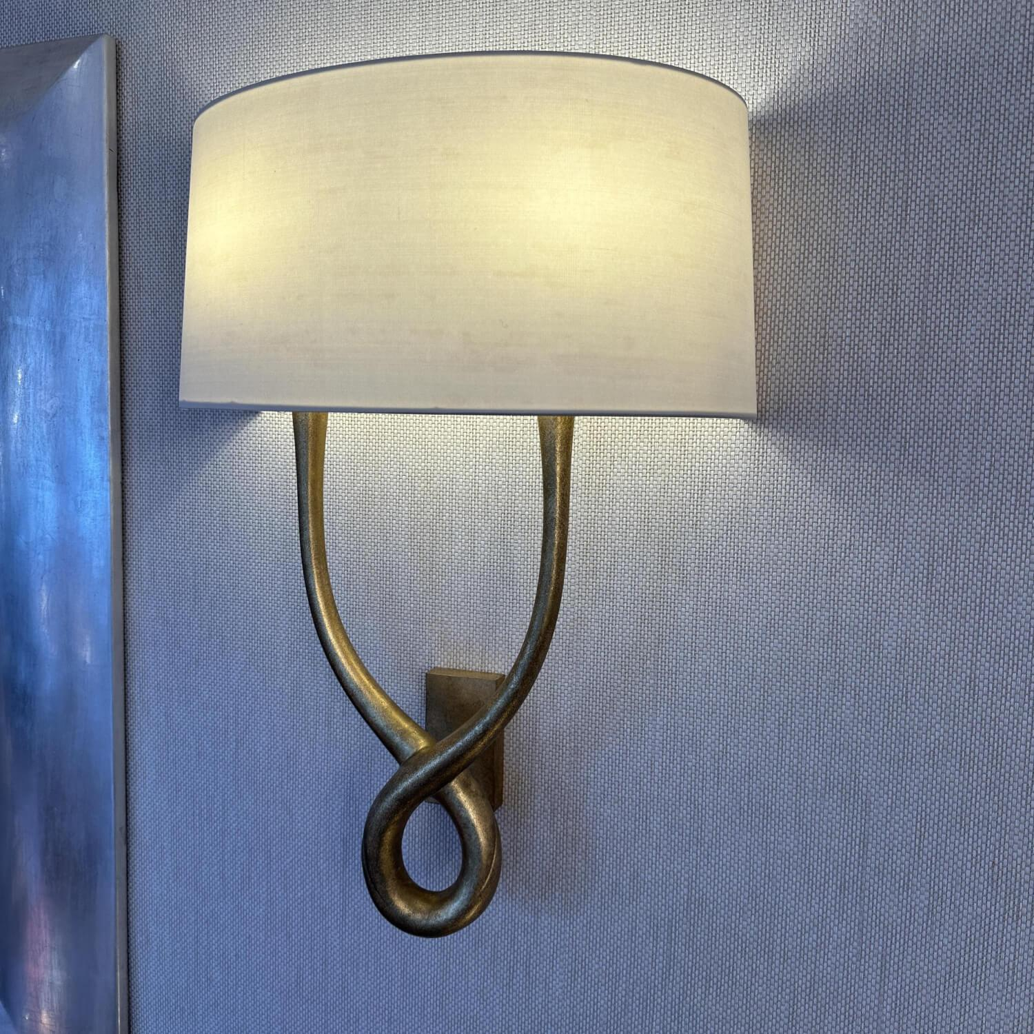 Porta Romana - Wandleuchte Organic Loops Wall Light Schirm Leinen Creme Metall Gold - 5