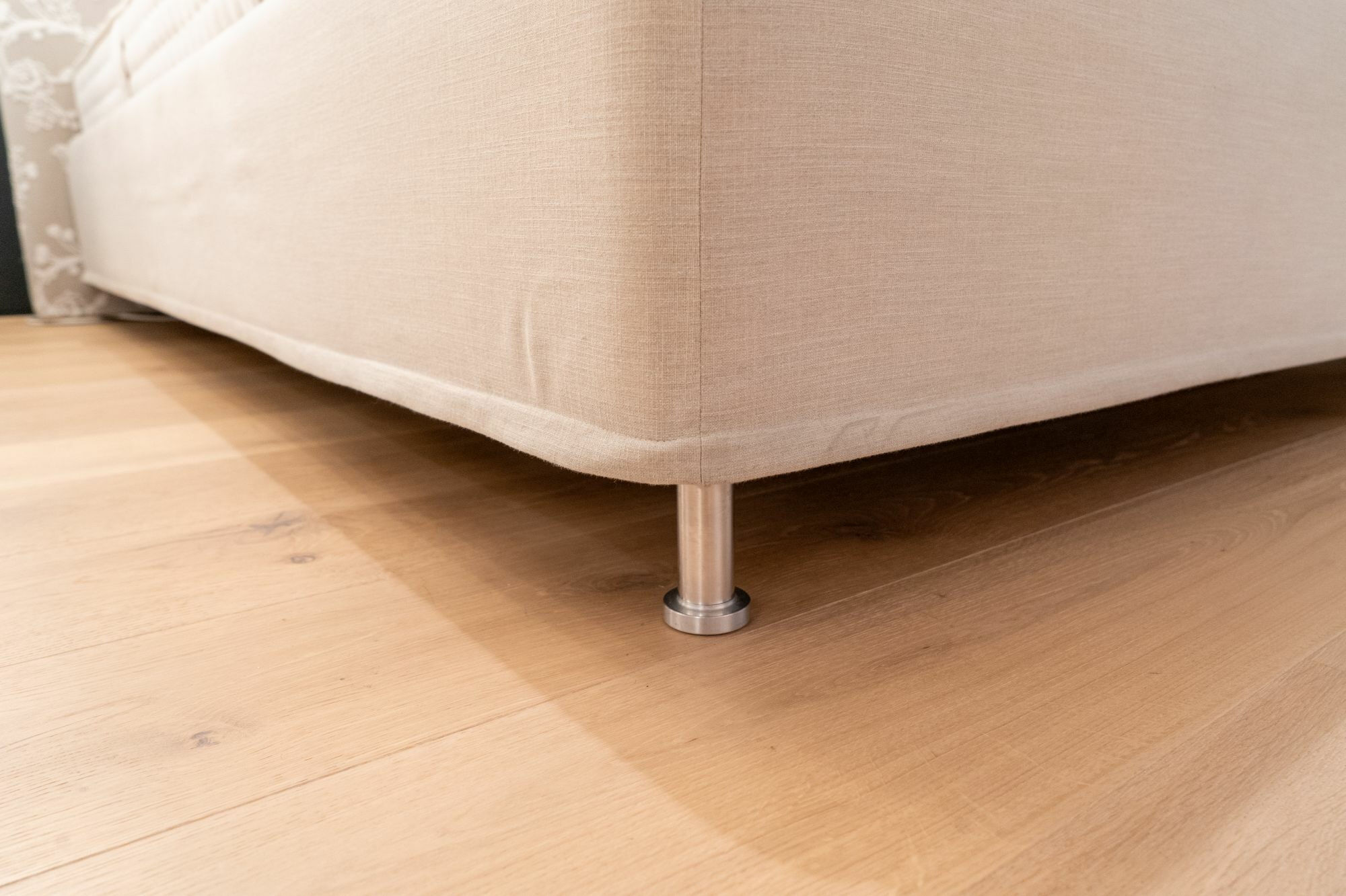 Schramm - Doppelbett Gala GA28-S-3B Stoff Max 220 Beige Uni Fuss MS 20 Alu Matt Ohne Matratze Und Untermatratze  - 6