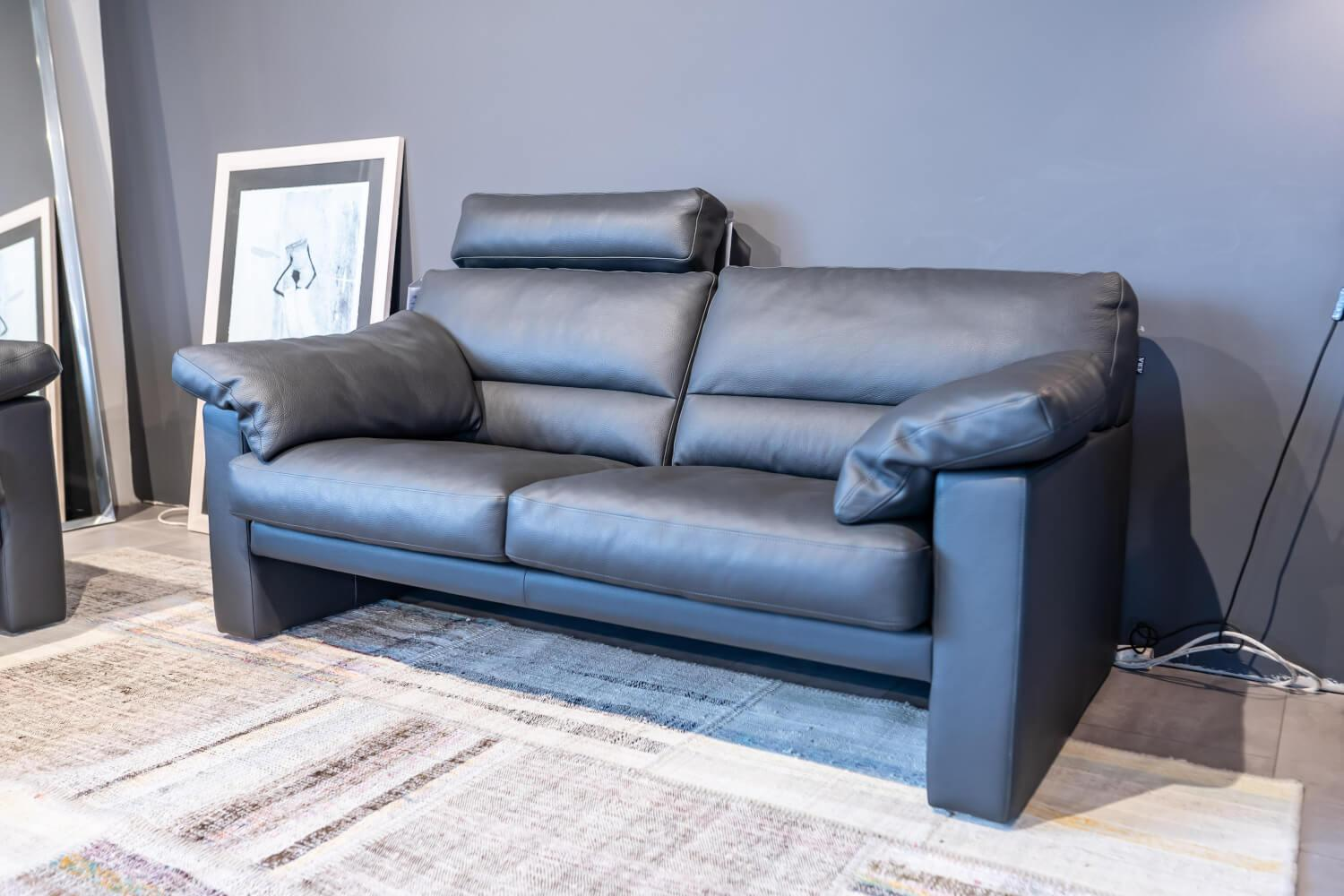 Erpo - Polstergarnitur Leder 43 059 Braun Inklusive Kopfstütze 2 Sofas 1 Sessel - 5