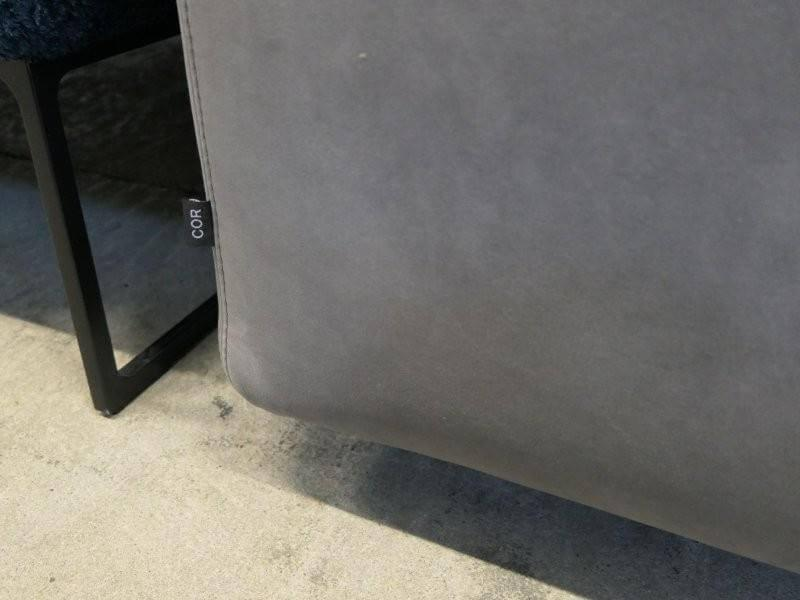 COR - Sofa Moss leather 681 graphite gray Frame F05 fine structure black Including back cushions - 5