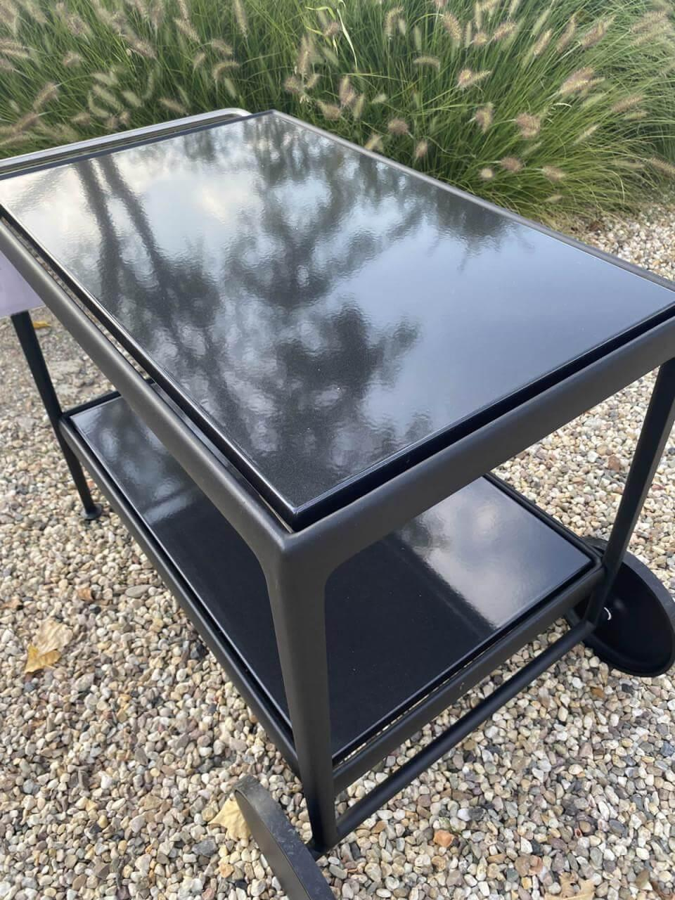 Knoll International - Outdoor Getränkewagen Richard Schulz Tischplatten Und Gestell Onxyfarben Schwarz - 3