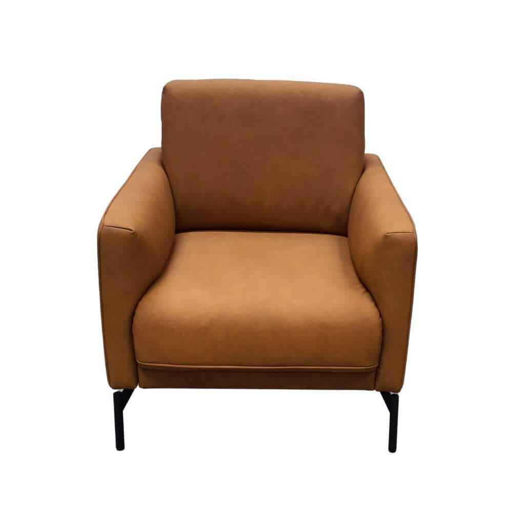 Johann Jakob - Sessel 1360 04 E44 Leder 27 Leonessa Almond Braun Gestell Metall Anthrazit - 1