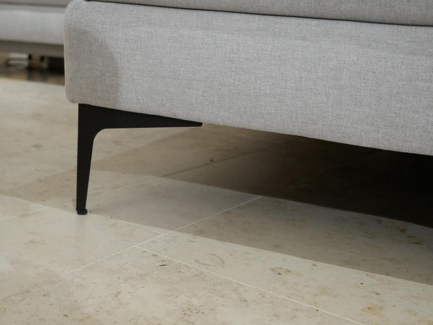 DFM - Ecksofa Klier Concept NO-06 Stoff Carmen 60 Light Grau Füße Metall Schwarz - 6