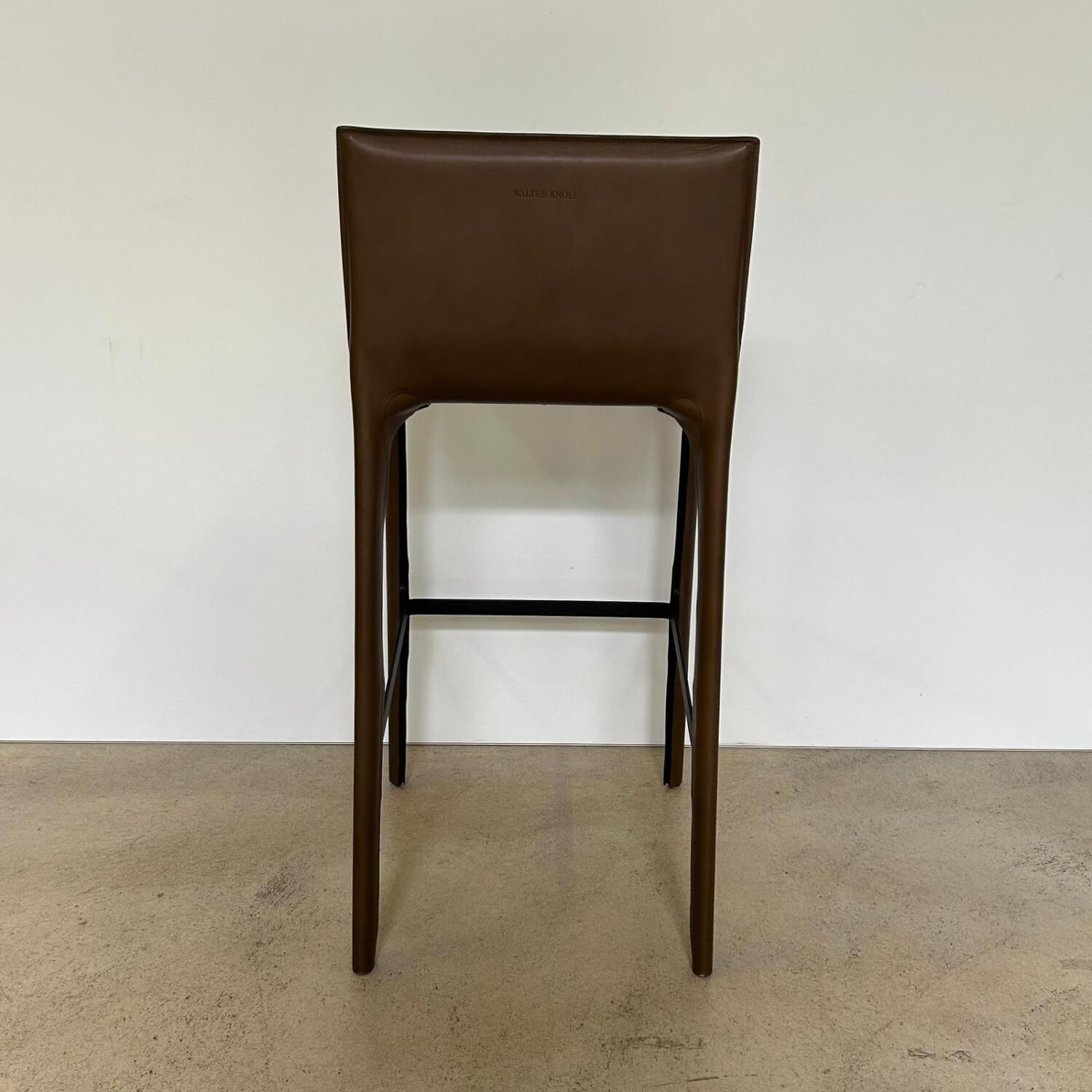 Walter Knoll - Barhocker Saddle Chair 1248 Leder Paco 1423 Sienna Braun Fußstütze Stahl Schwarz Mit Kunststoffgleitern - 7