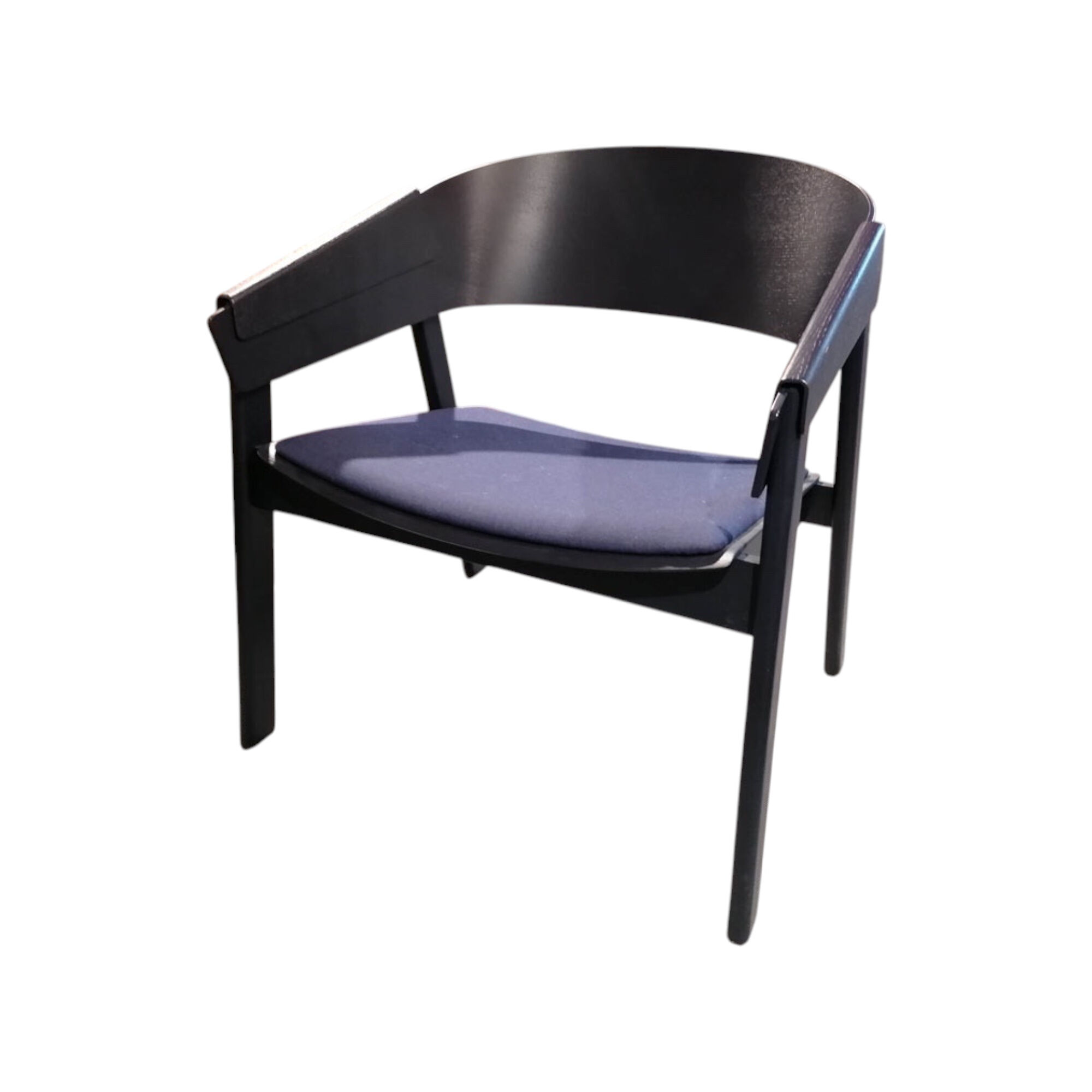 Muuto - Stuhl Cover Lounge Chair Stoff Remix Blau Gestell Eiche Graublau Lackiert - 1