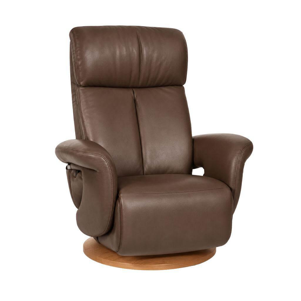 himolla - Sessel 8049 Leder Longlife 24 Schlamm Braun Gestell Holz Inkl. Manueller Verstellfunktion - 1
