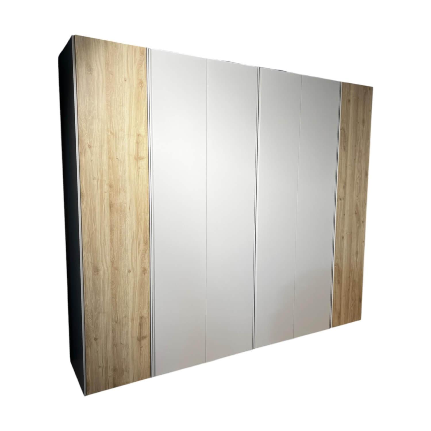 Contur - Kleiderschrank Loretto Materico Madre Perla Beige Türen Materico Nadato Naturale - 1