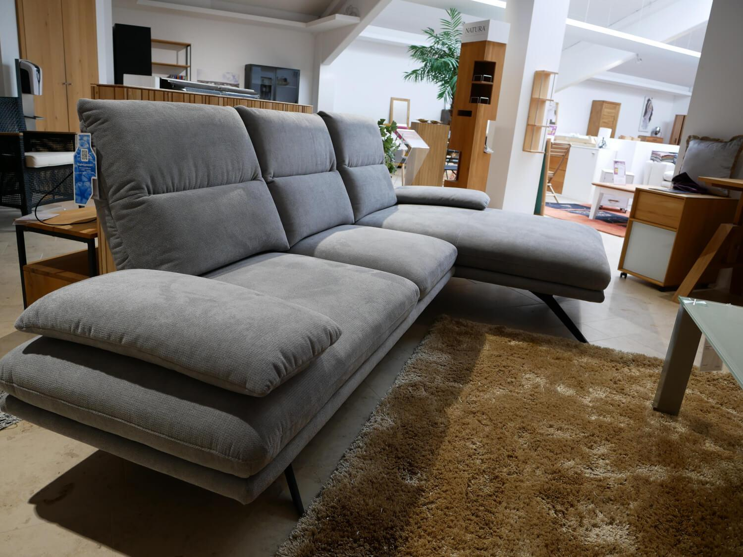 DFM - Ecksofa Klier Concept NO-01 Stoff Regain 167 Zinc Grau Metall Schwarz - 3