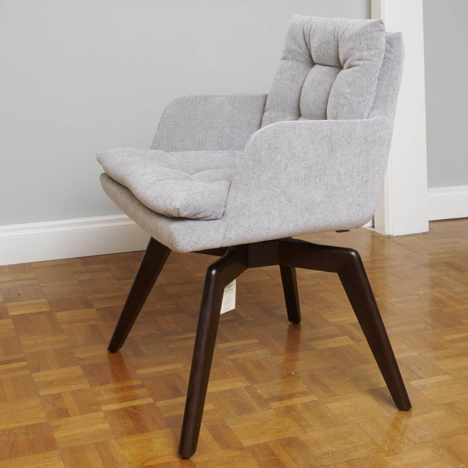 IP Design - 4er-Set Stuhl Soulmade Dining Stoff Tommy 1783-180 Grau Gestell Eiche Wengefarbig - 5