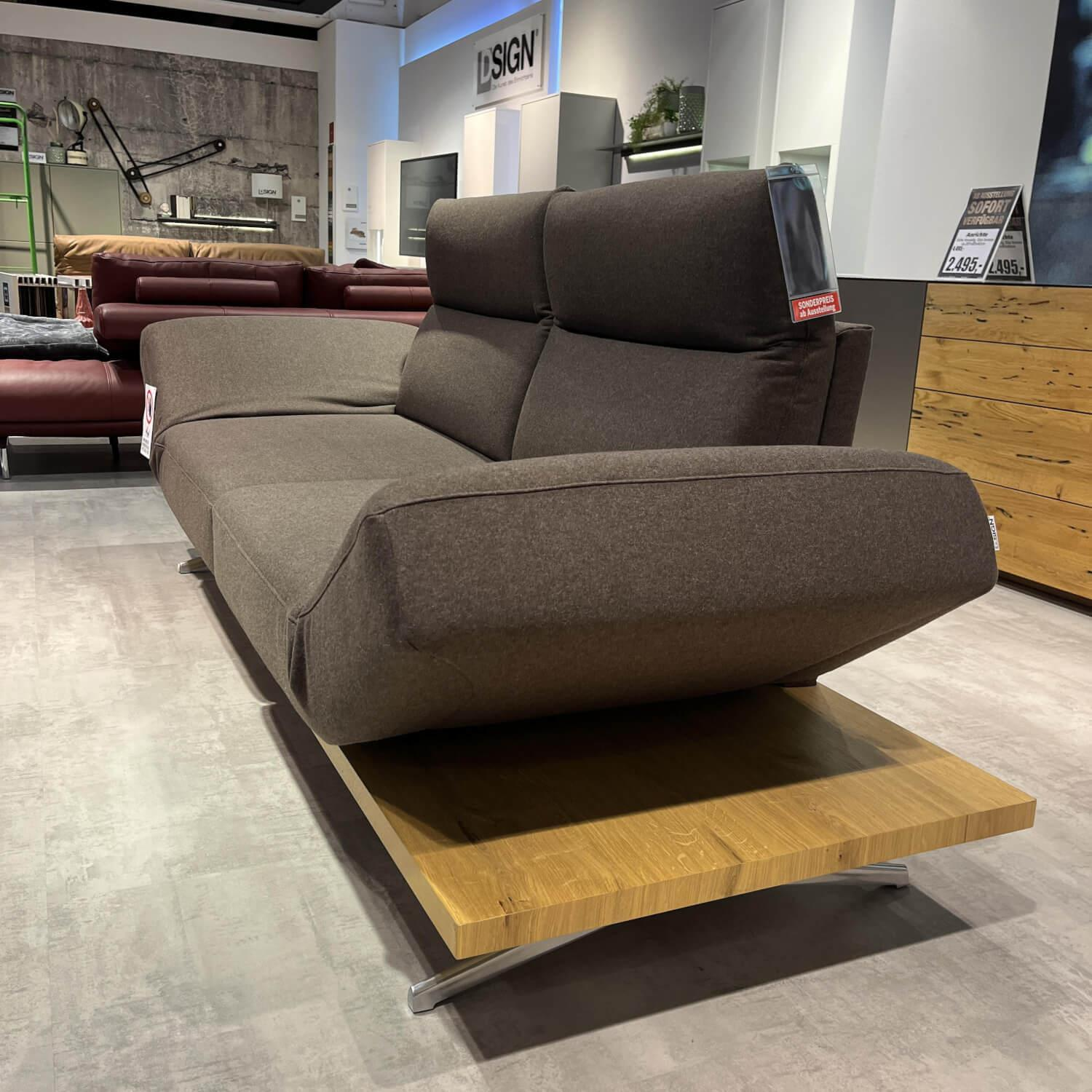 Koinor - Sofa 2,5-Sitzig DSIGN Asetto 2604 R Stoff 16 Loden 89 Alu Schwertkufe Poliert - 11