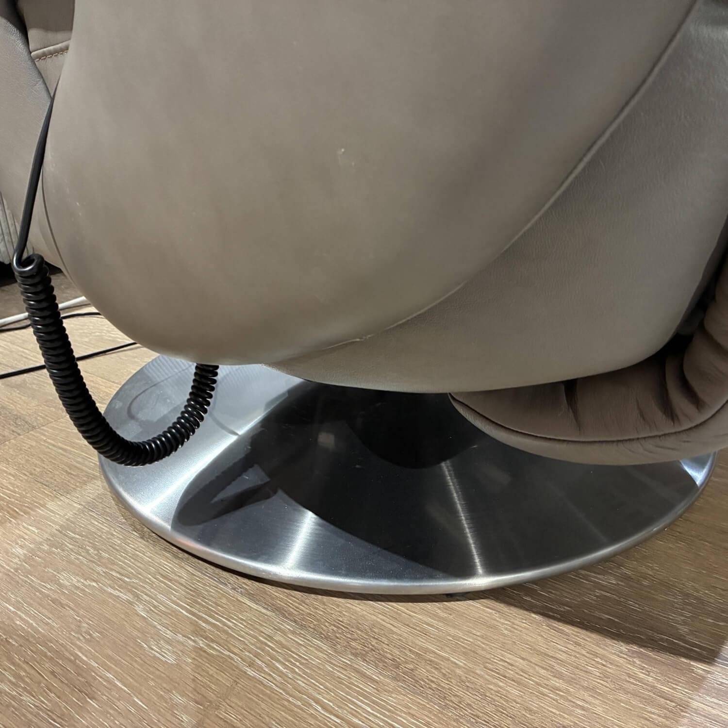 Comfortmaster - Relaxsessel XL CM HU1087 Leder Vivre Greystone Grau Drehteller Metall Silber - 5