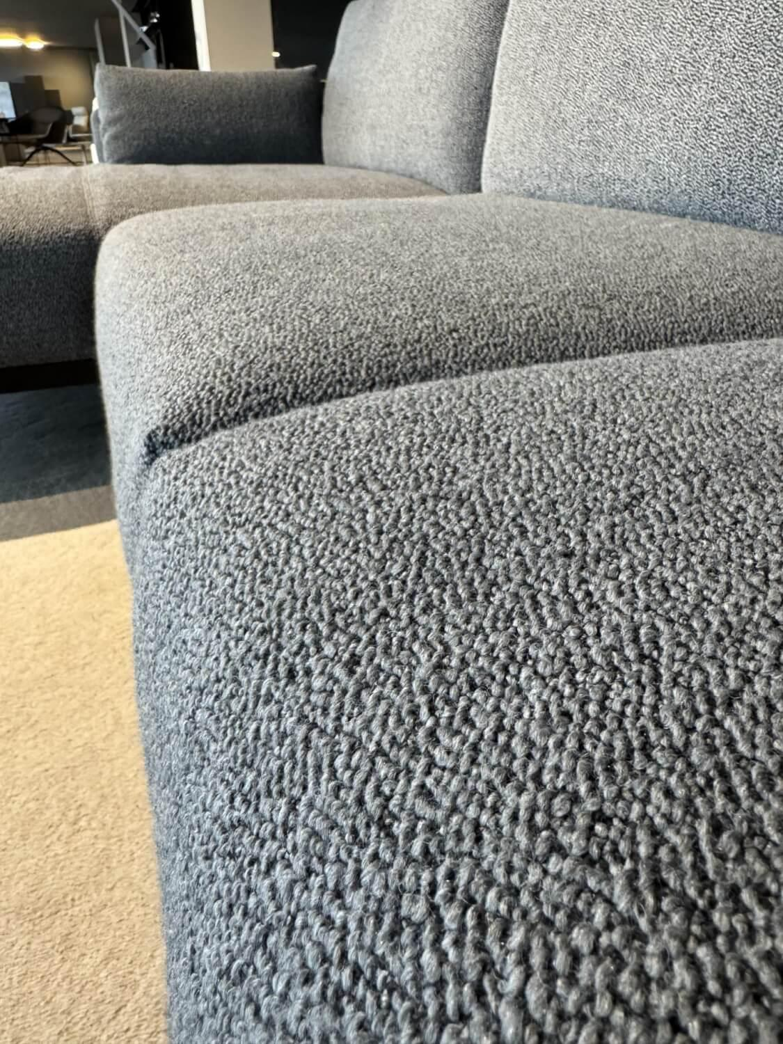 Leolux - Ecksofa Enna Stoff Mondo 007 Piombo Grau Gestell Epoxa Granite Anthrazit Matt Inklusive Kopfstütze - 2