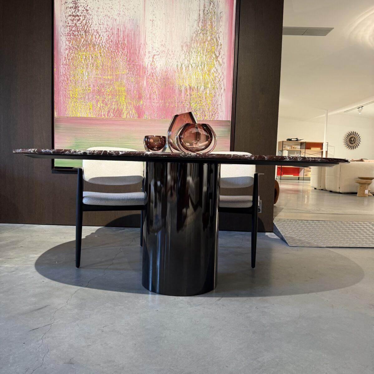 Minotti - Esstisch Rayan Oval Platte Rosso Levanto Marmor Basis Black Coffee - 2