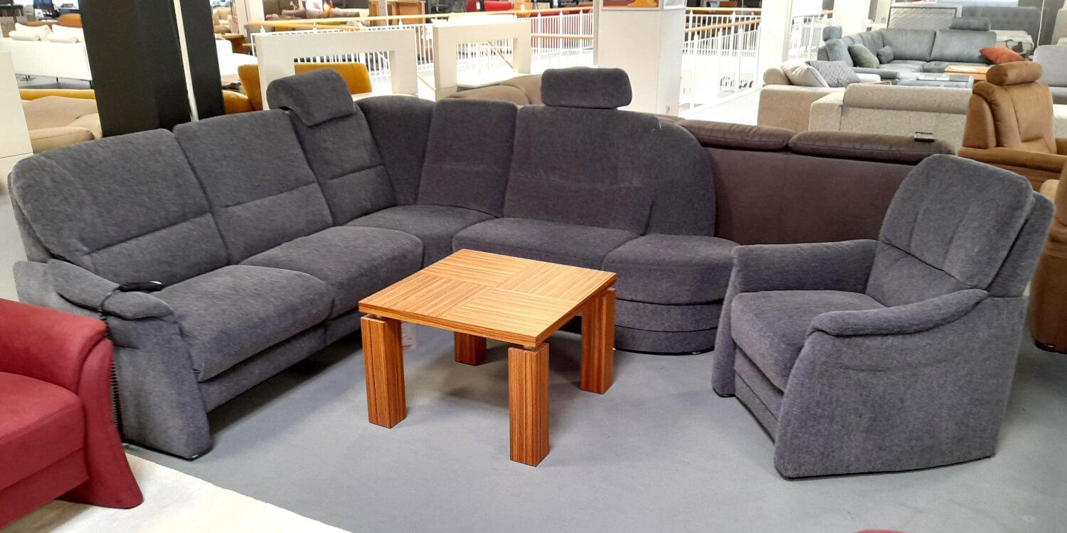 Arco - Ecksofa 50003 Stoff Dana Stahl mit Relaxsessel und verschiedenen Funktionen - 4